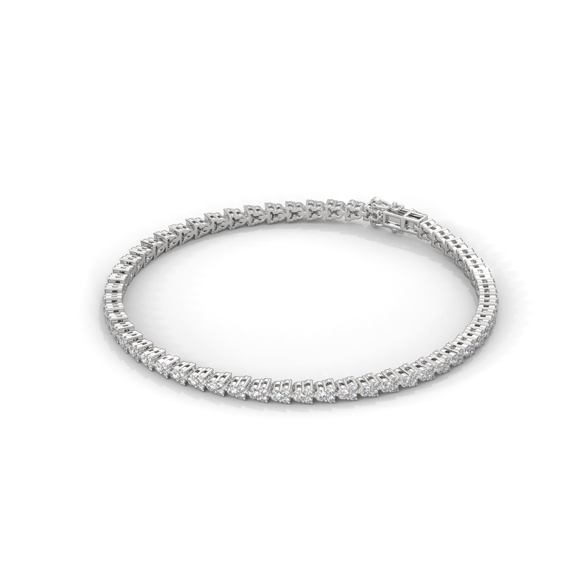 Beatrice Trio Cluster Diamond Tennis Bracelet