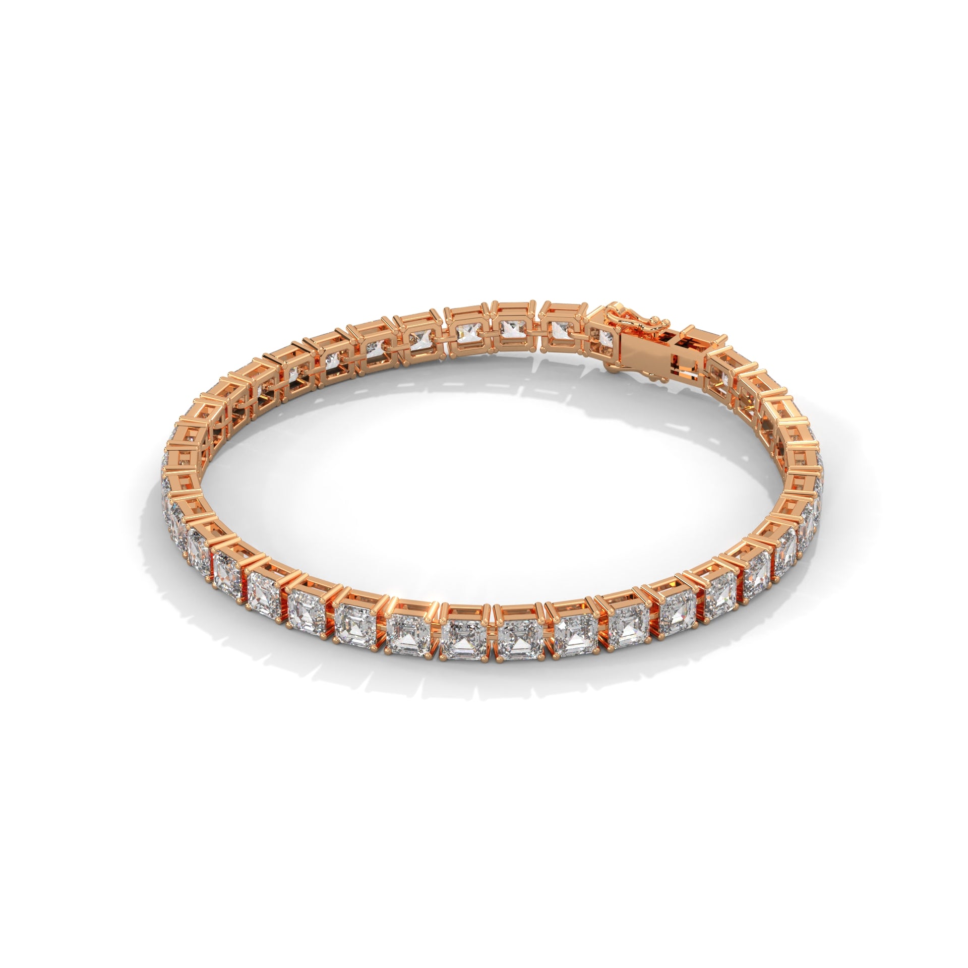 Rowena Emerald-Cut Diamond Tennis Bracelet