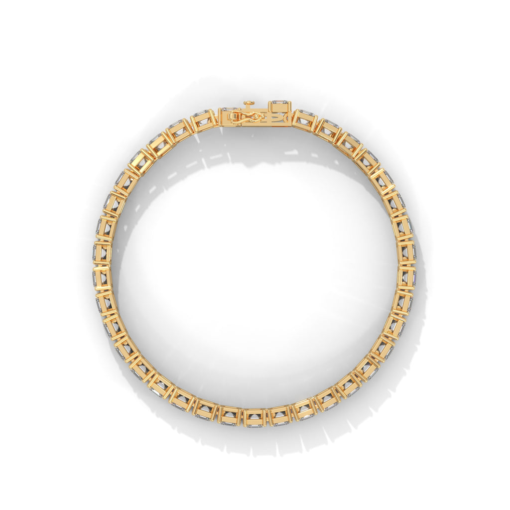 Rowena Emerald-Cut Diamond Tennis Bracelet