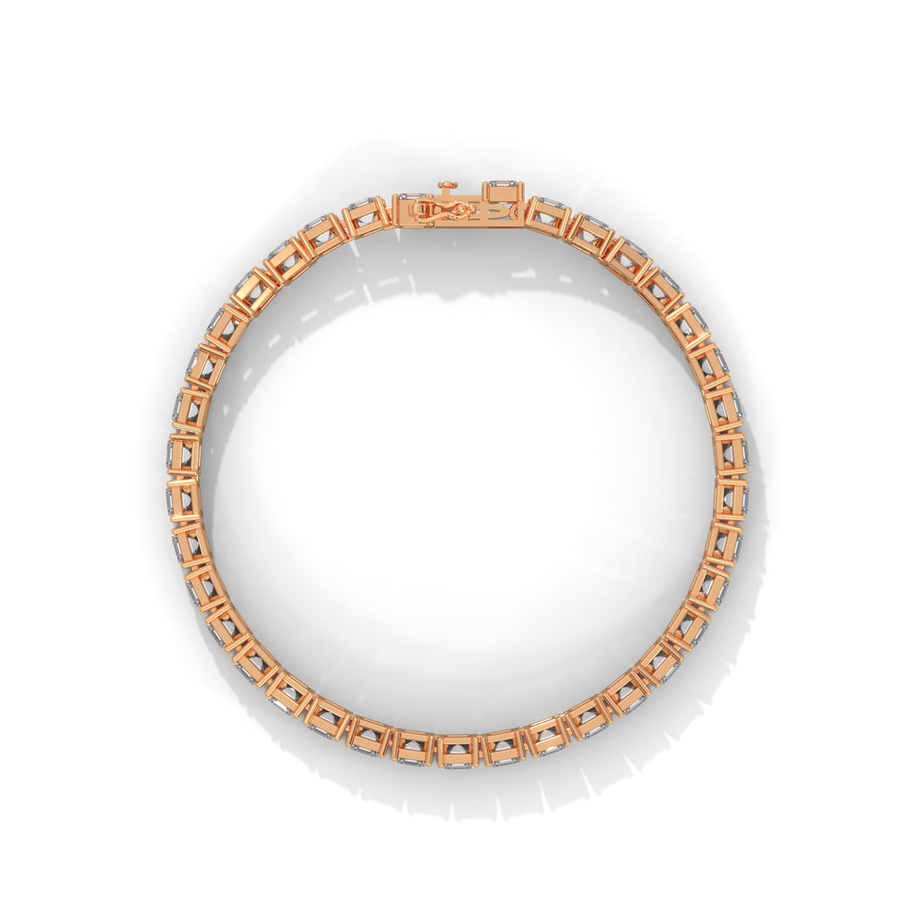 Rowena Emerald-Cut Diamond Tennis Bracelet