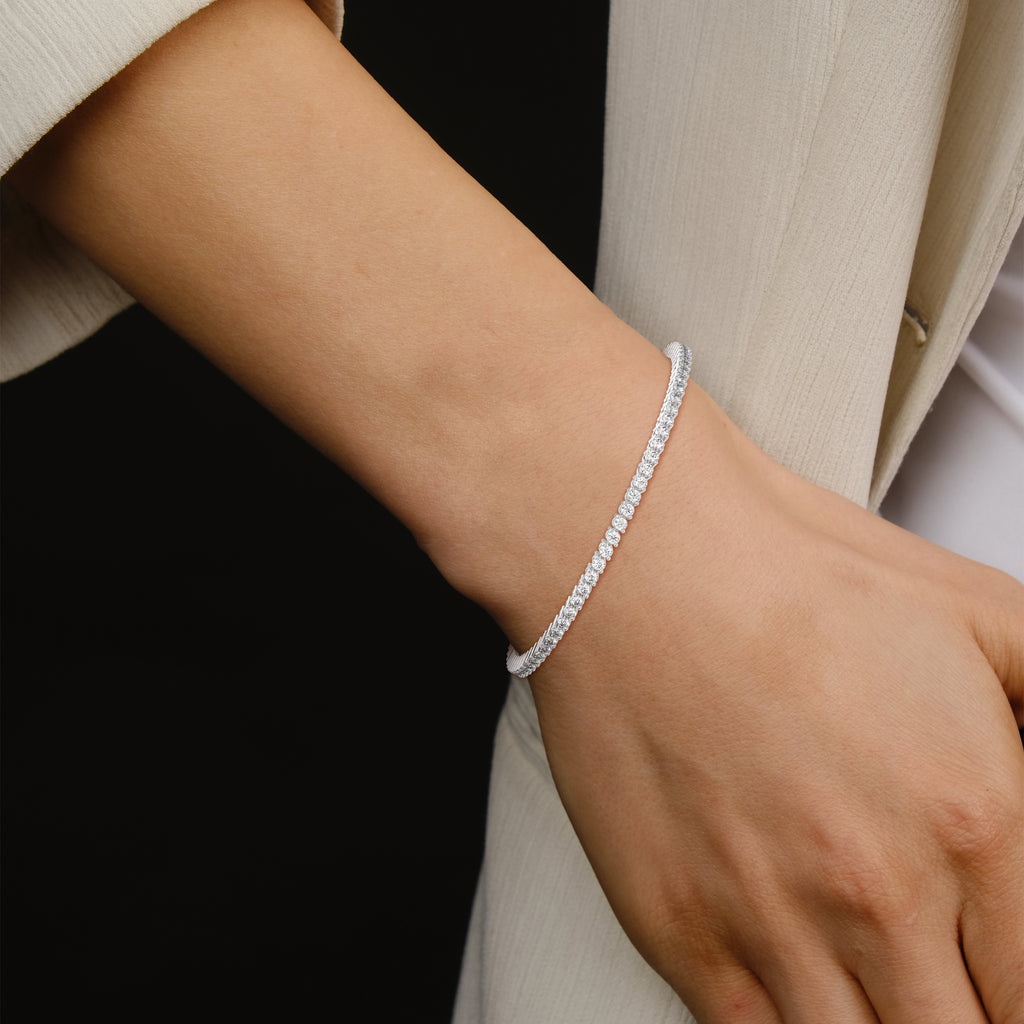 Nadia Round Diamond Tennis Bracelet in 14kt white gold
