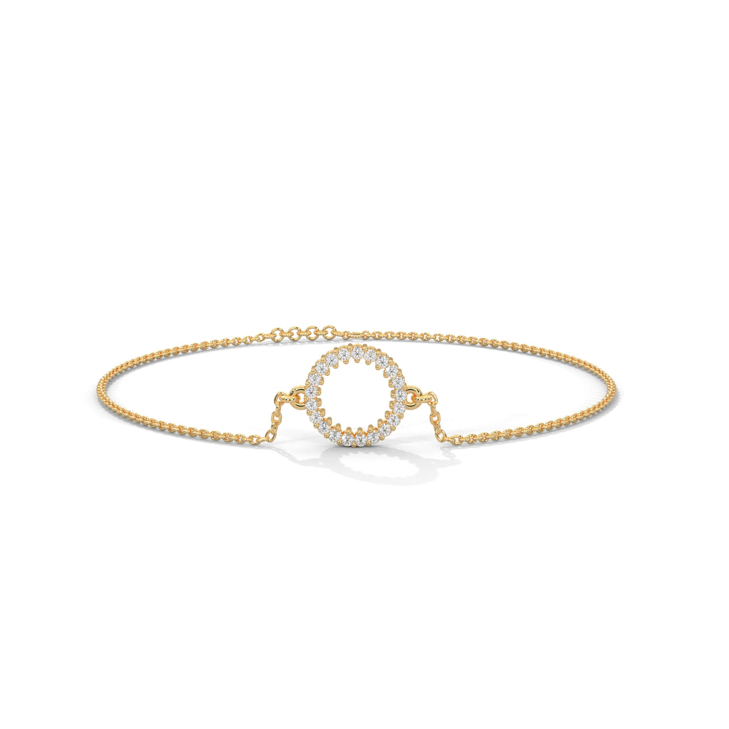 Circle Halo Diamond Chain Bracelet (1/5 ct. tw.)