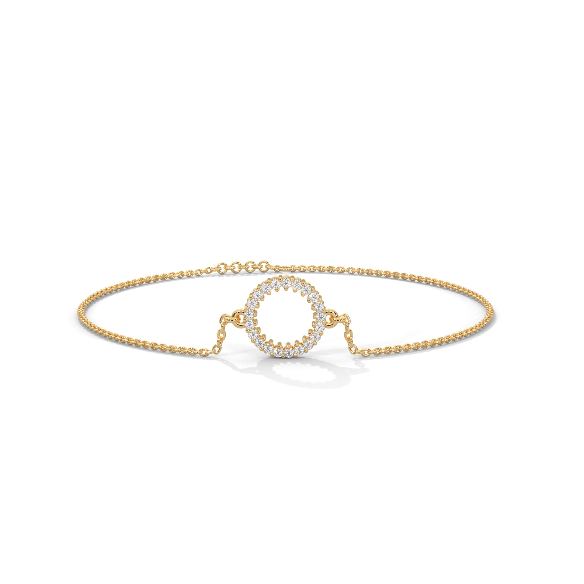 Circle Halo Diamond Chain Bracelet (1/5 ct. tw.)