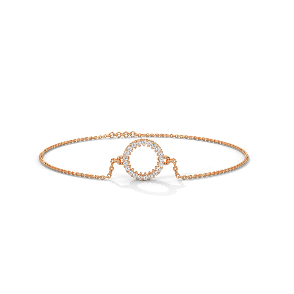 Circle Halo Diamond Chain Bracelet (1/5 ct. tw.)