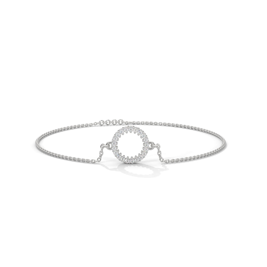 Circle Halo Diamond Chain Bracelet (1/5 ct. tw.)