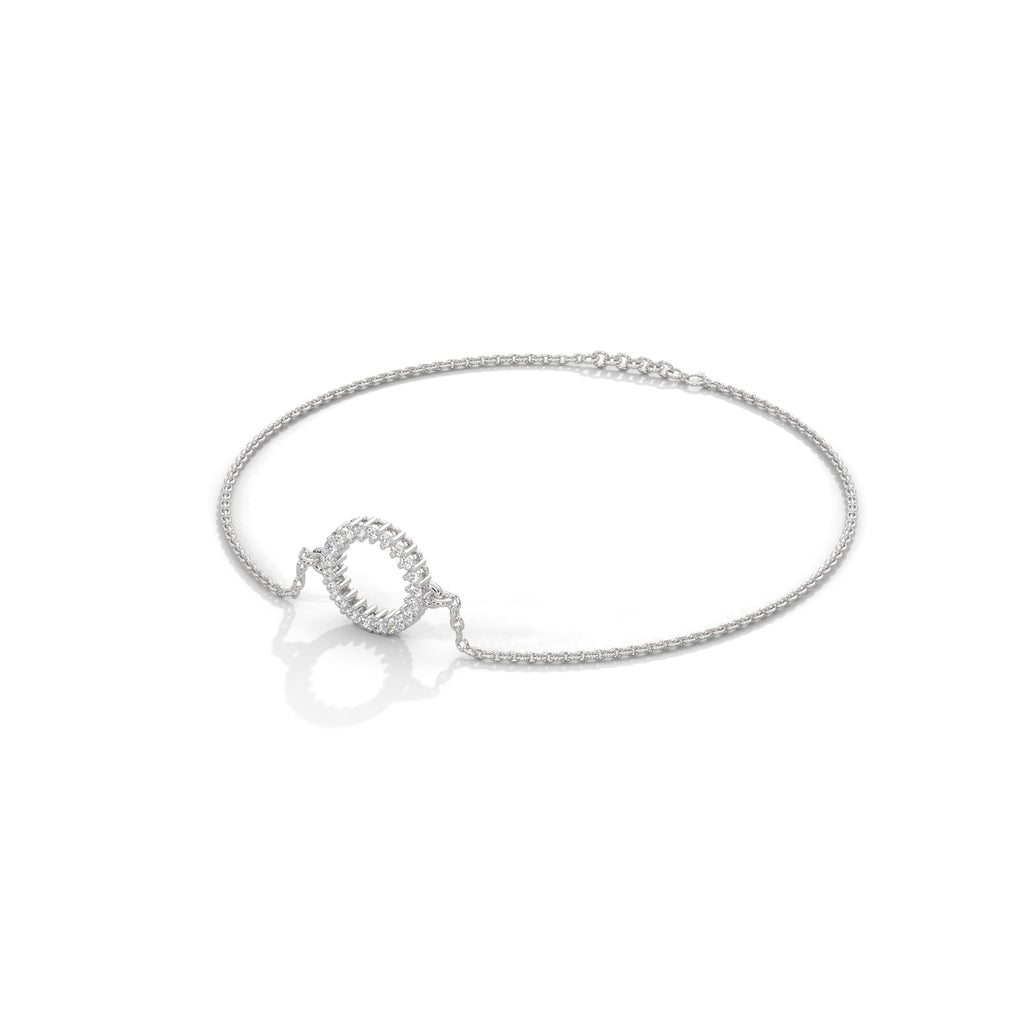 Circle Halo Diamond Chain Bracelet (1/5 ct. tw.)