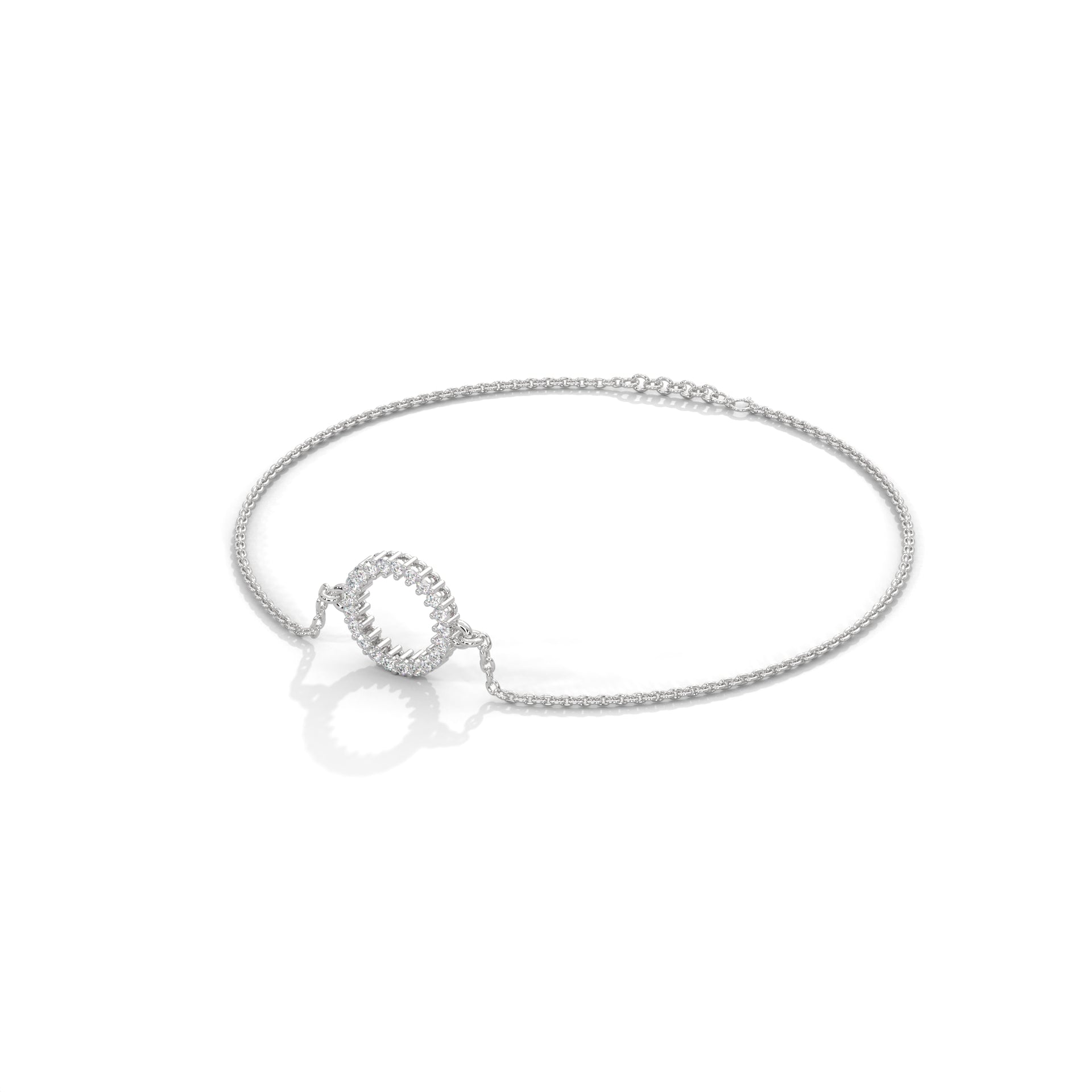 Circle Halo Diamond Chain Bracelet (1/5 ct. tw.)