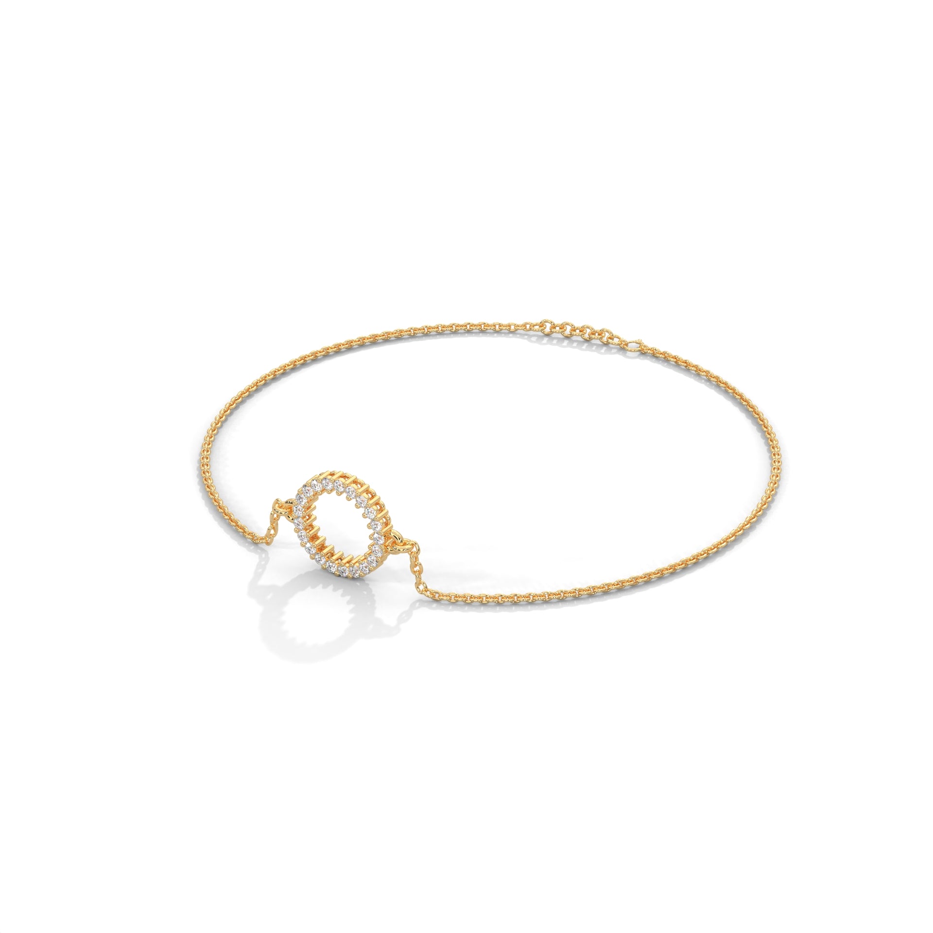 Circle Halo Diamond Chain Bracelet (1/5 ct. tw.)