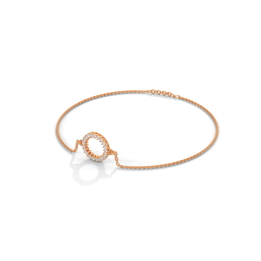 Circle Halo Diamond Chain Bracelet (1/5 ct. tw.)