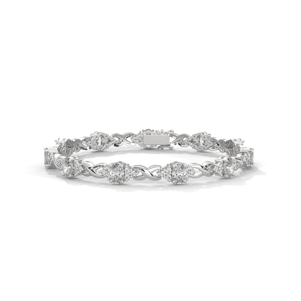 Camille Oval Sapphire & Diamond Infinity Bracelet