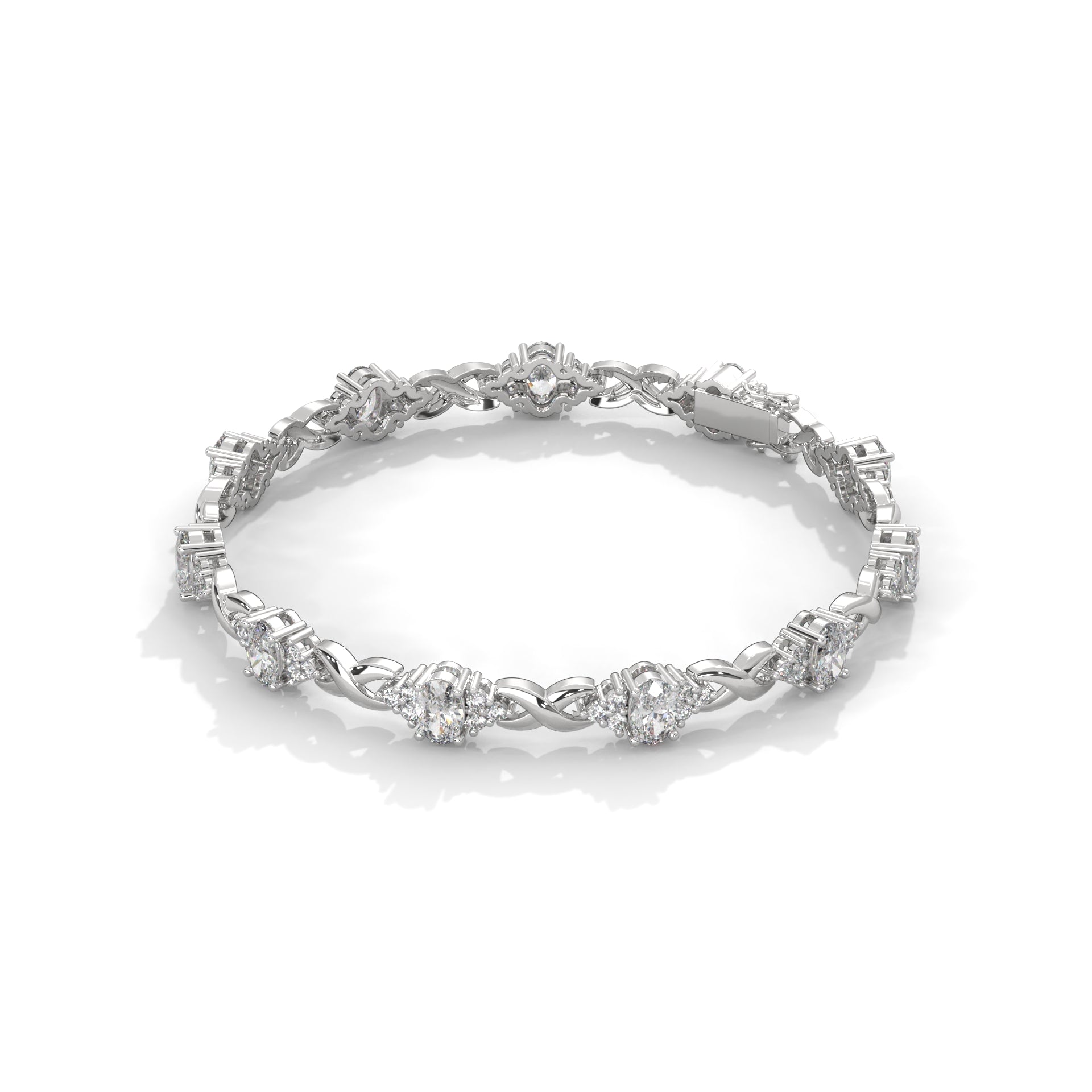 Camille Oval Sapphire & Diamond Infinity Bracelet