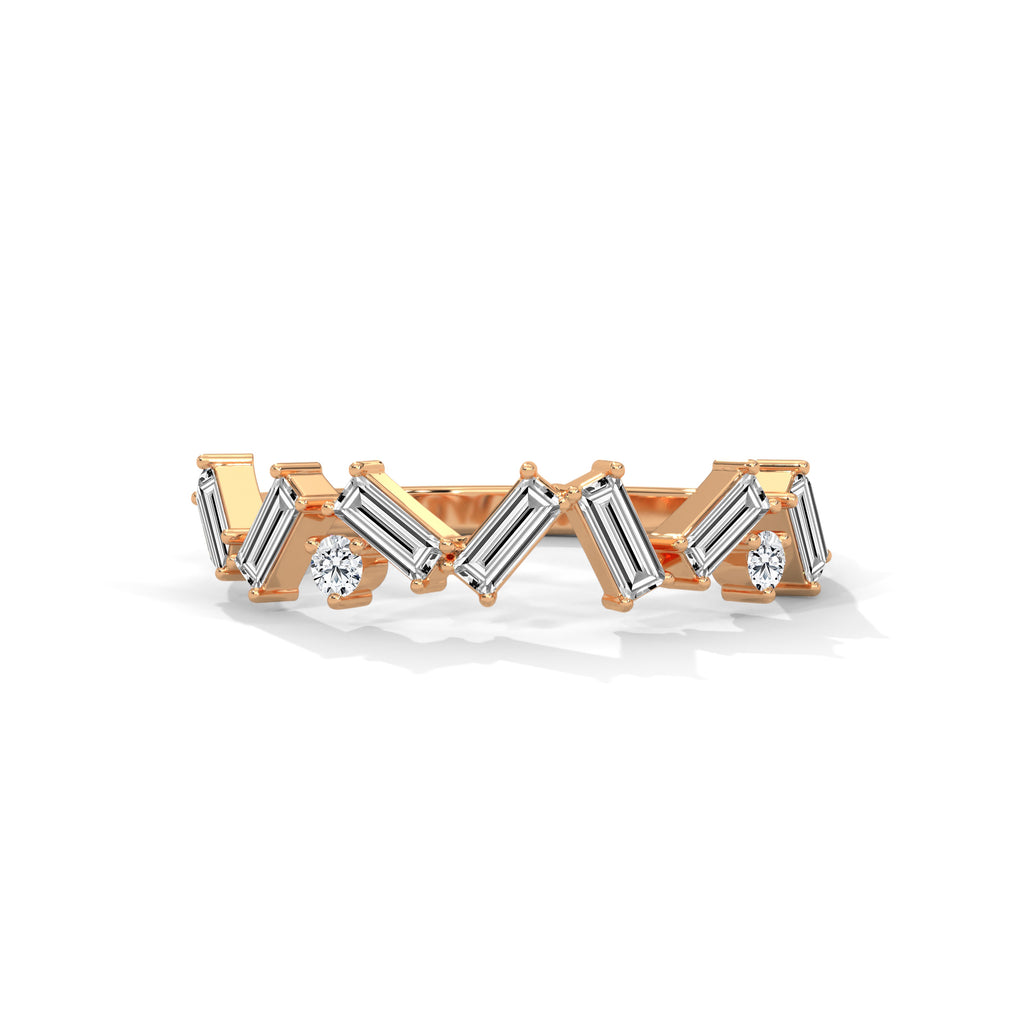 Noemie Scattered Baguette Diamond Band