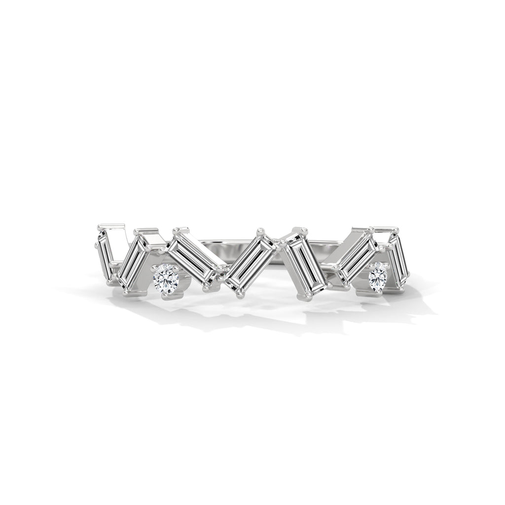 Noemie Scattered Baguette Diamond Band