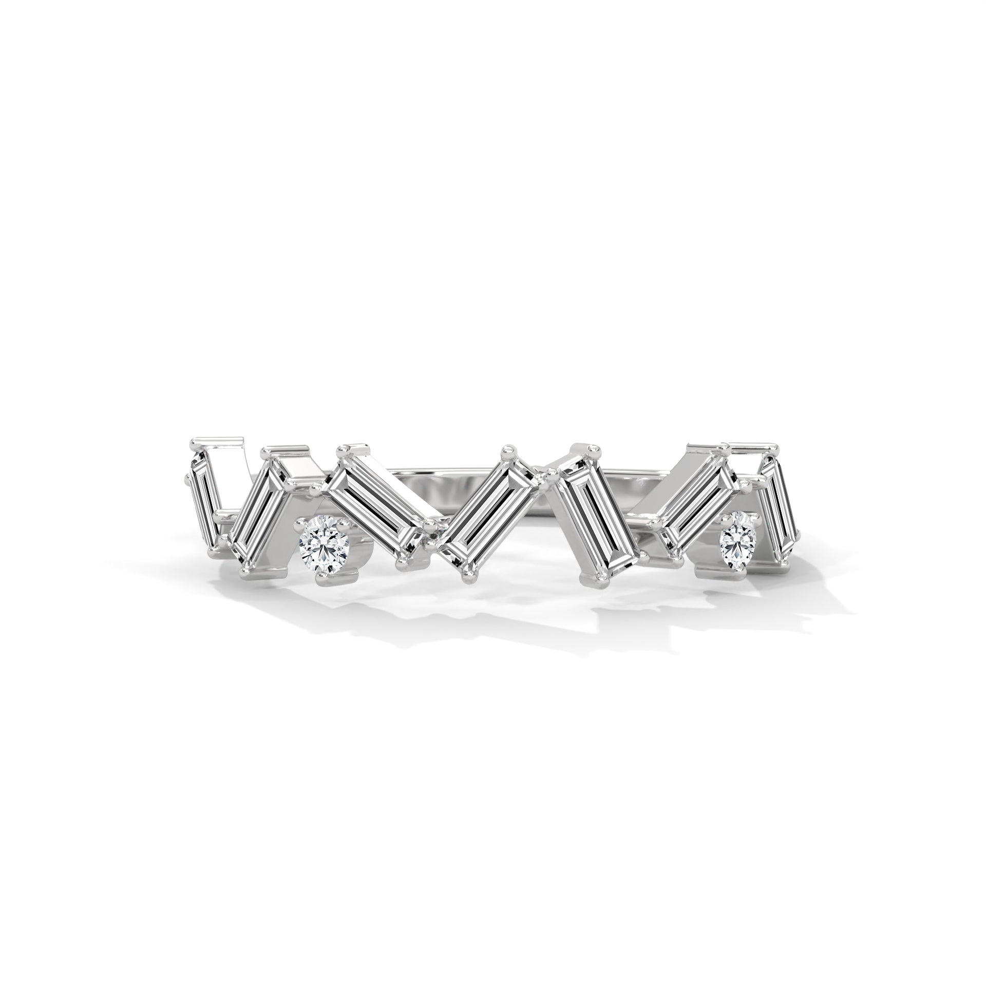 Noemie Scattered Baguette Diamond Band