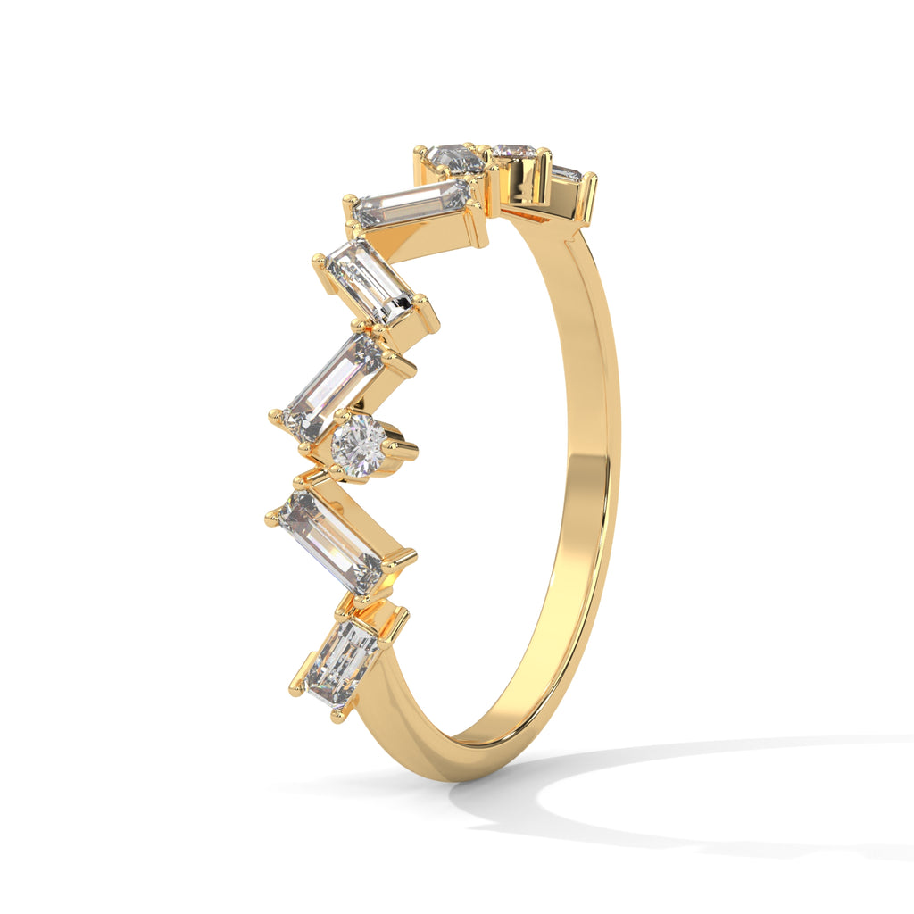 Noemie Scattered Baguette Diamond Band