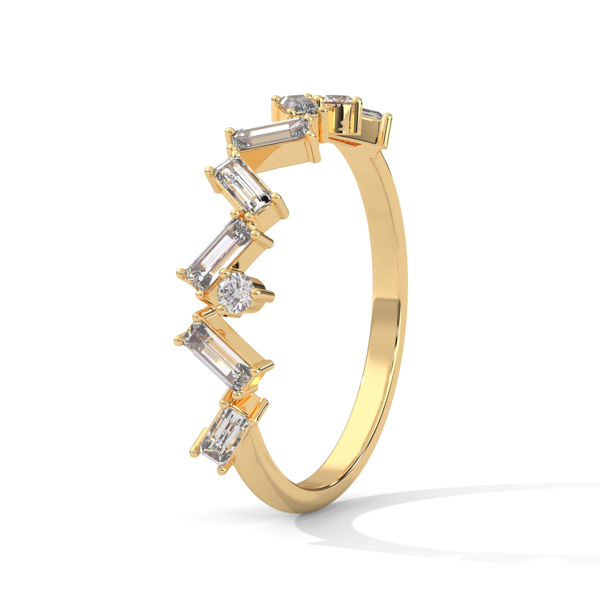 Noemie Scattered Baguette Diamond Band