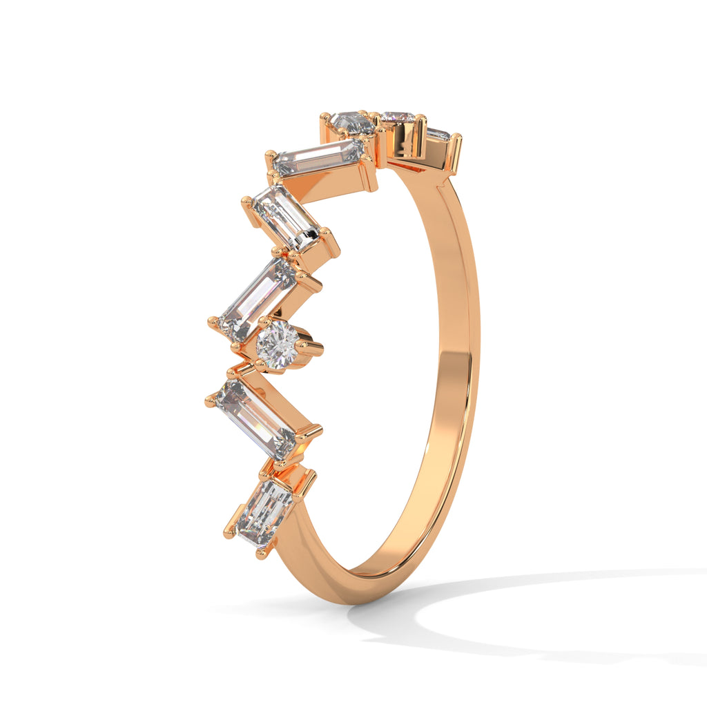 Noemie Scattered Baguette Diamond Band