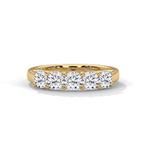 Emmeline Five-Stone Round Diamond Band