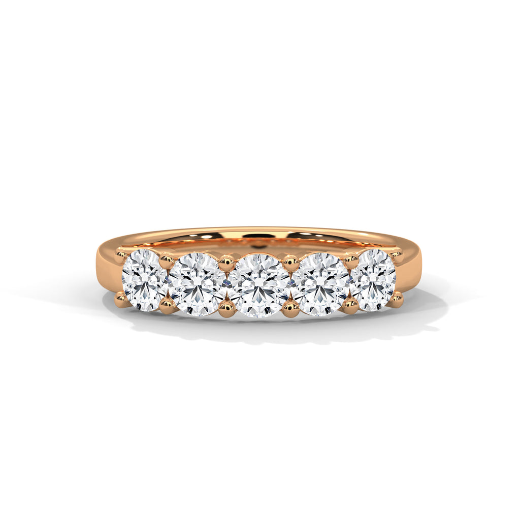 Emmeline Five-Stone Round Diamond Band