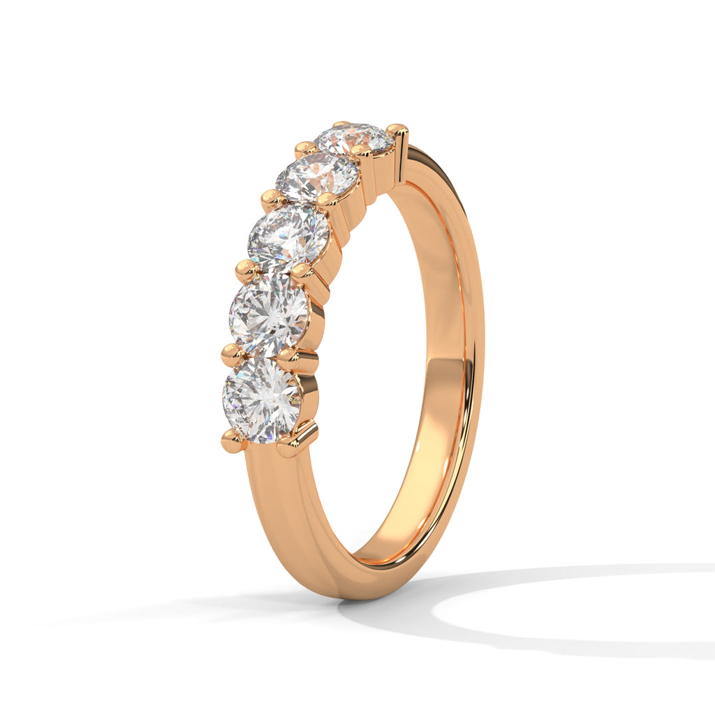 Emmeline Five-Stone Round Diamond Band
