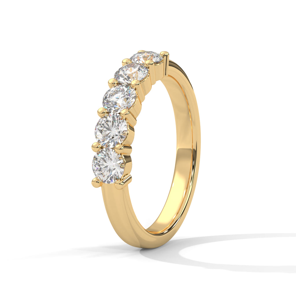 Emmeline Five-Stone Round Diamond Band