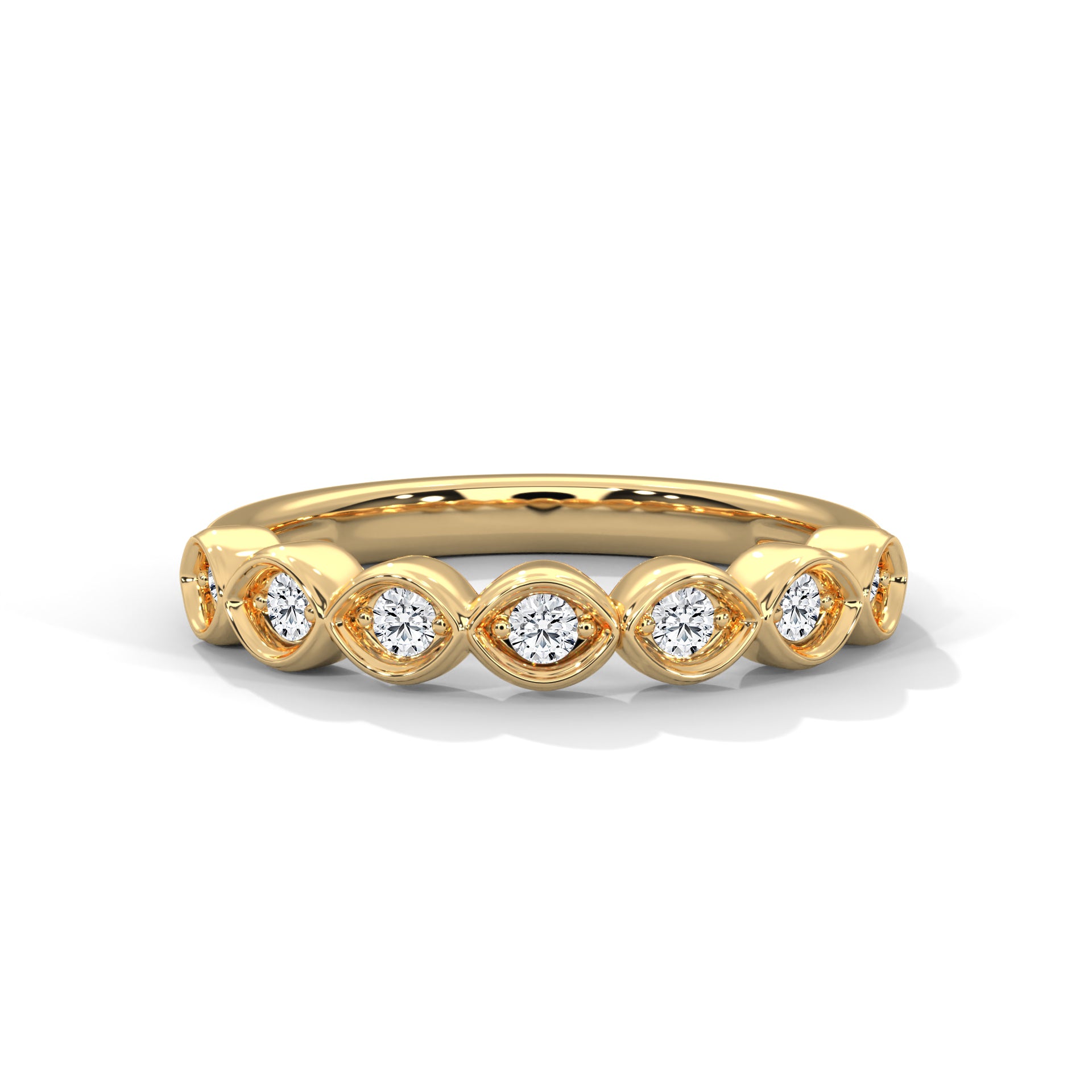 Capucine Marquise Milgrain Diamond Band