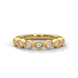 Capucine Marquise Milgrain Diamond Band