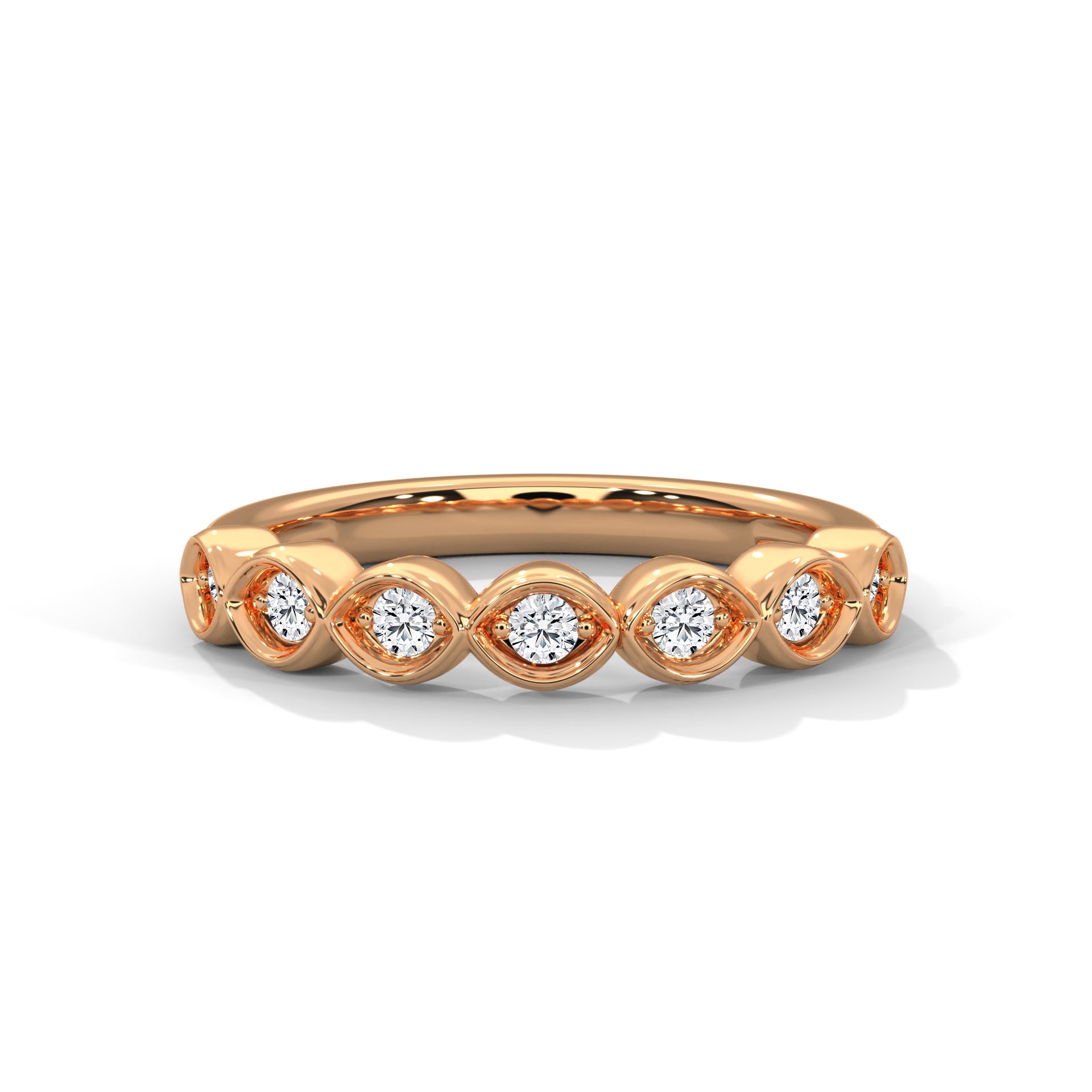 Capucine Marquise Milgrain Diamond Band