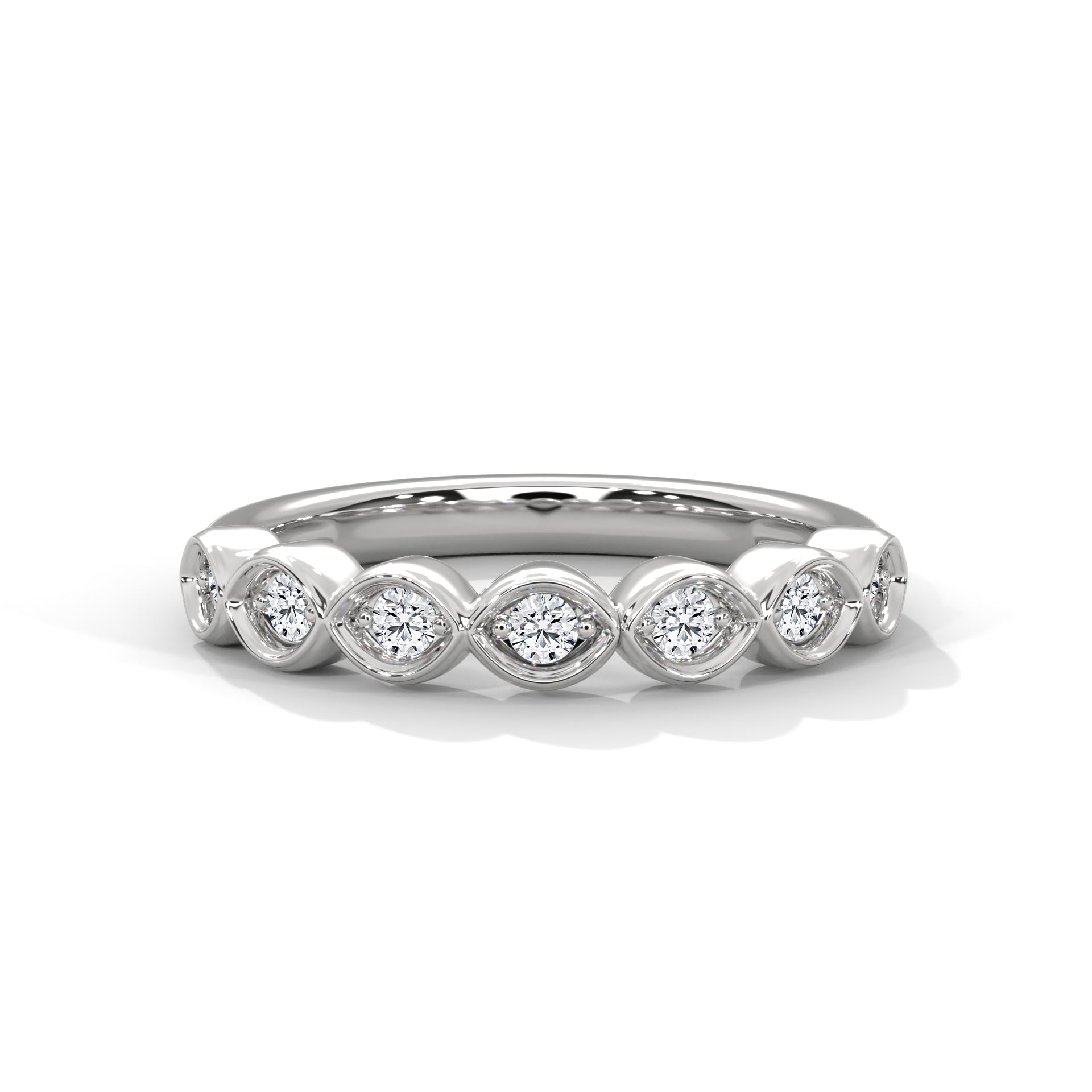 Capucine Marquise Milgrain Diamond Band
