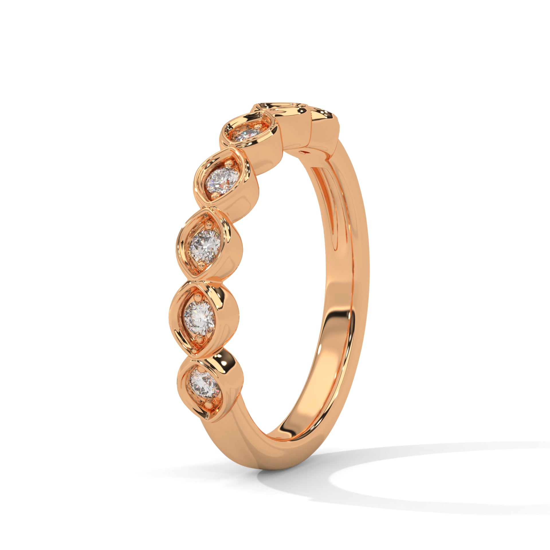 Capucine Marquise Milgrain Diamond Band