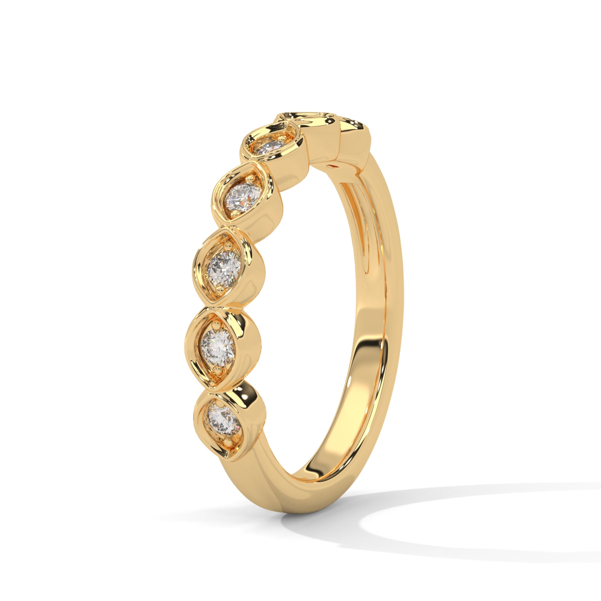 Capucine Marquise Milgrain Diamond Band