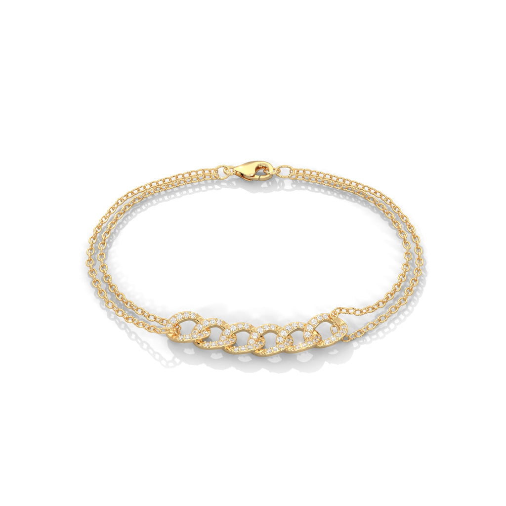 Cascade Link Diamond Bracelet - front view