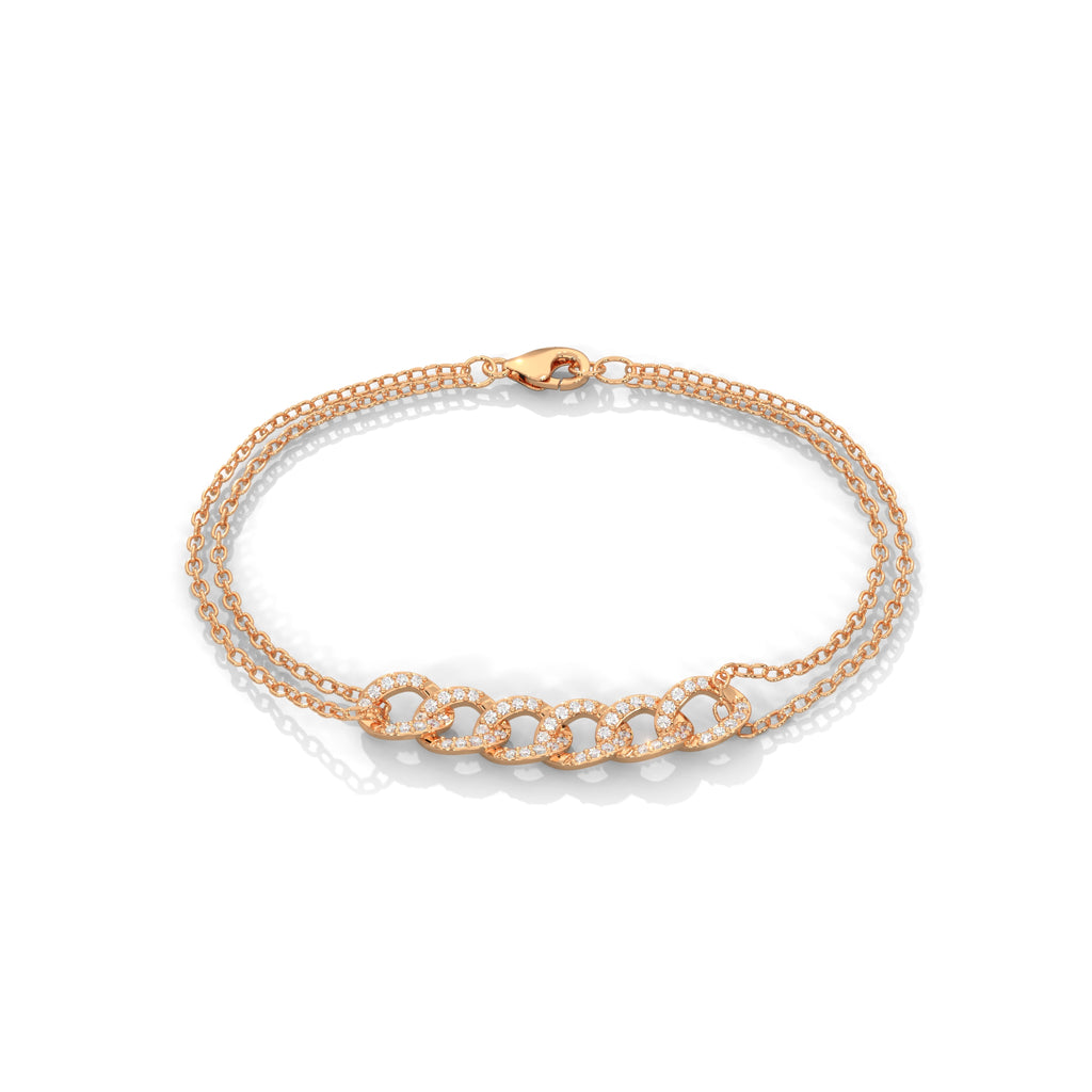 Cascade Link Diamond Bracelet - angle view