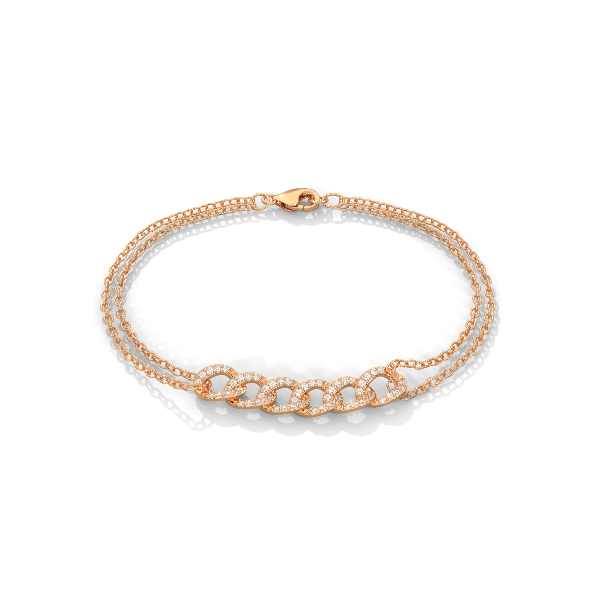 Cascade Link Diamond Bracelet - angle view