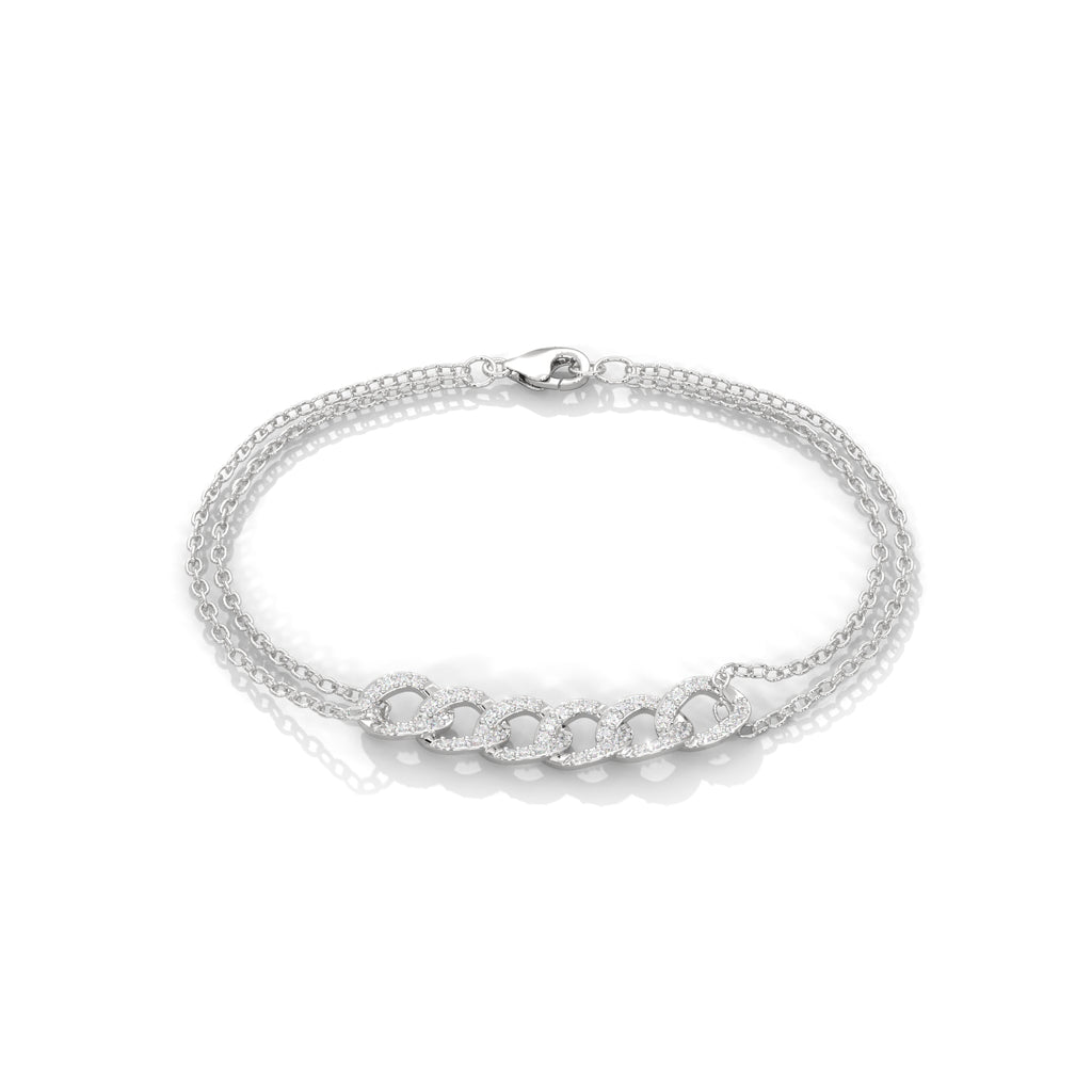 Cascade Link Diamond Bracelet - close up