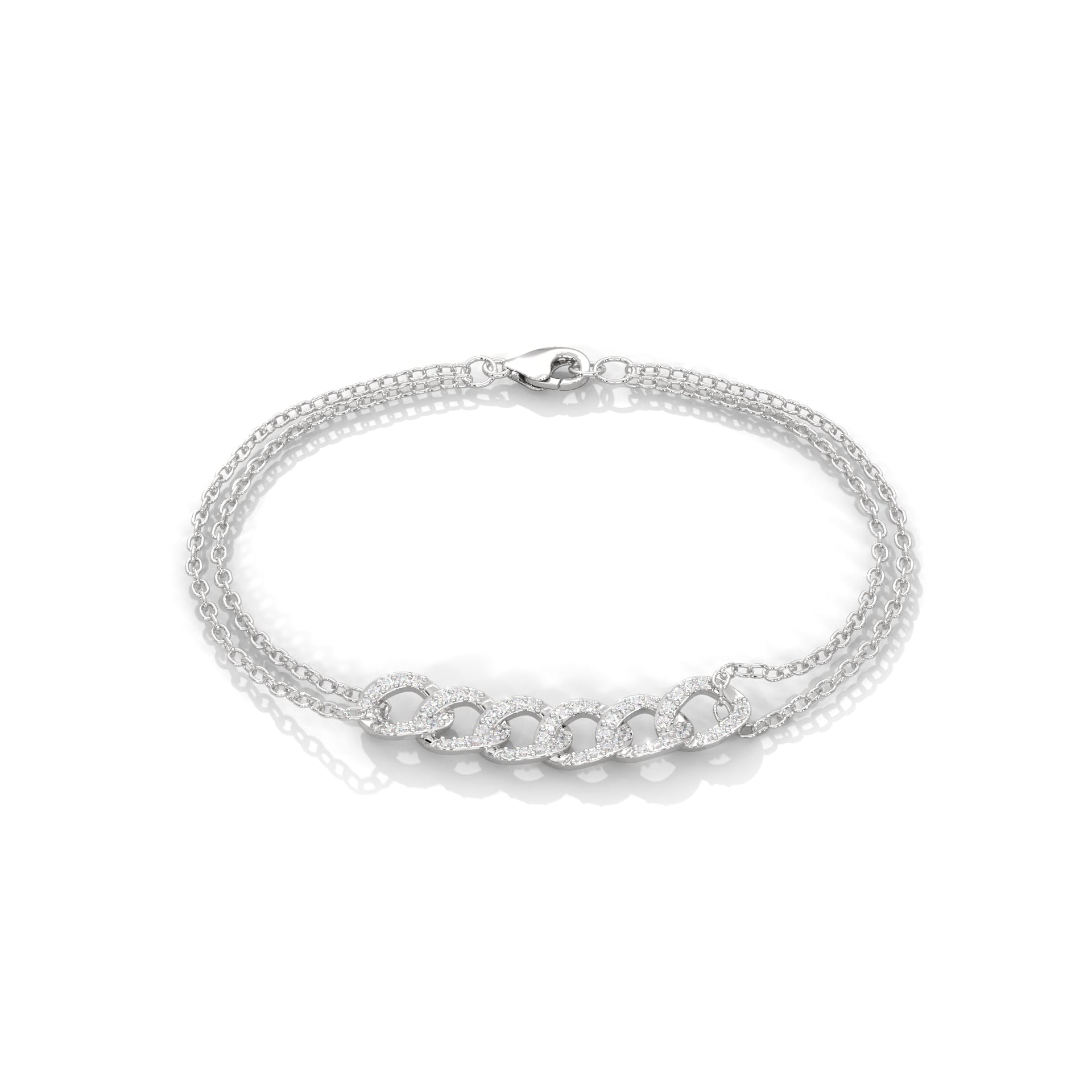 Cascade Link Diamond Bracelet - close up