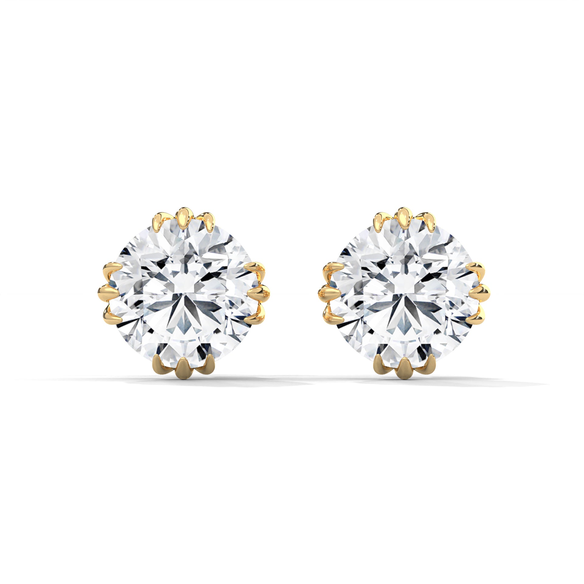 Delphine Claw-Prong Round Diamond Stud Earrings (2.6 ct. tw.)