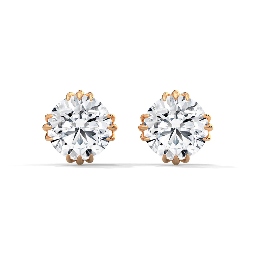 Delphine Claw-Prong Round Diamond Stud Earrings (2.6 ct. tw.)