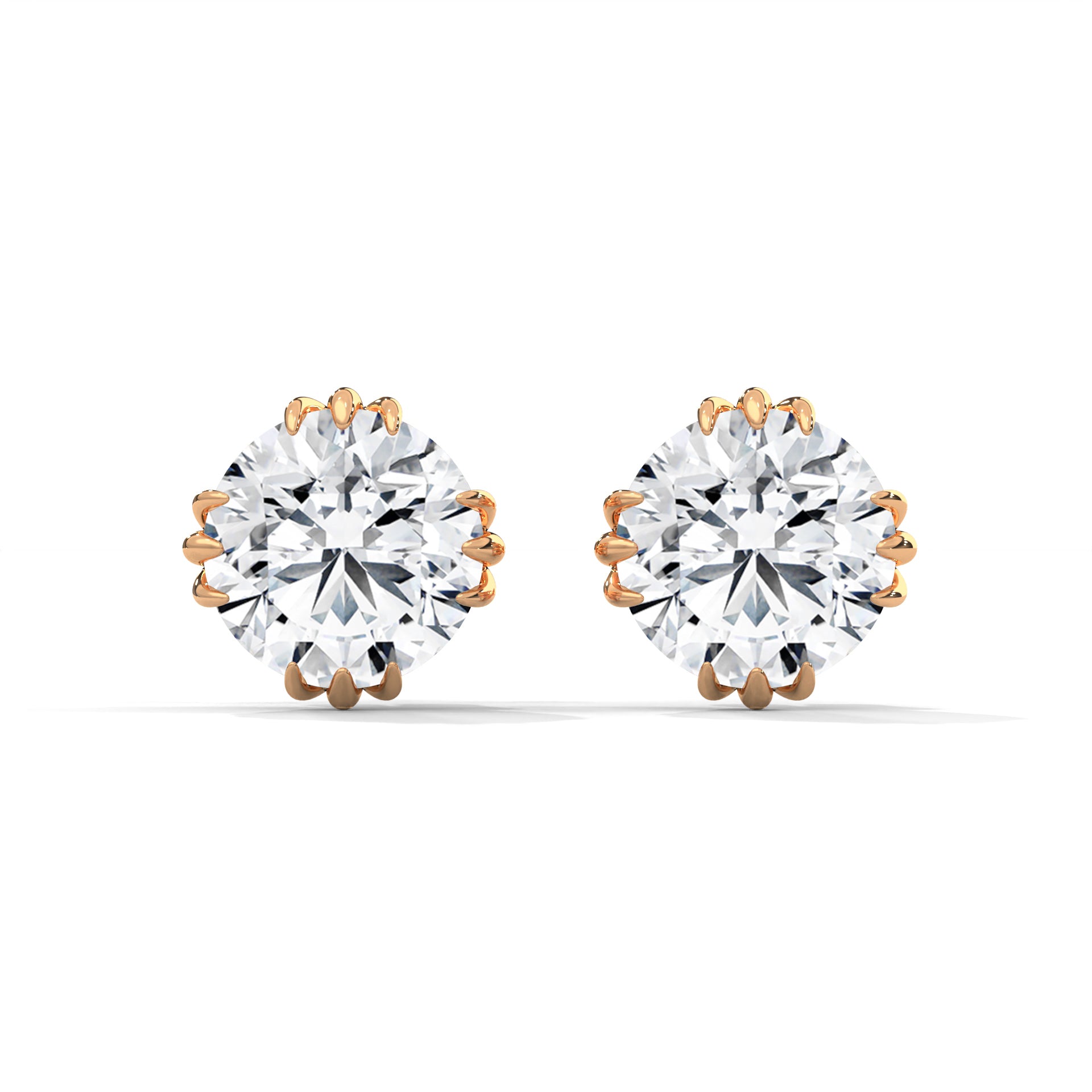 Delphine Claw-Prong Round Diamond Stud Earrings (2.6 ct. tw.)