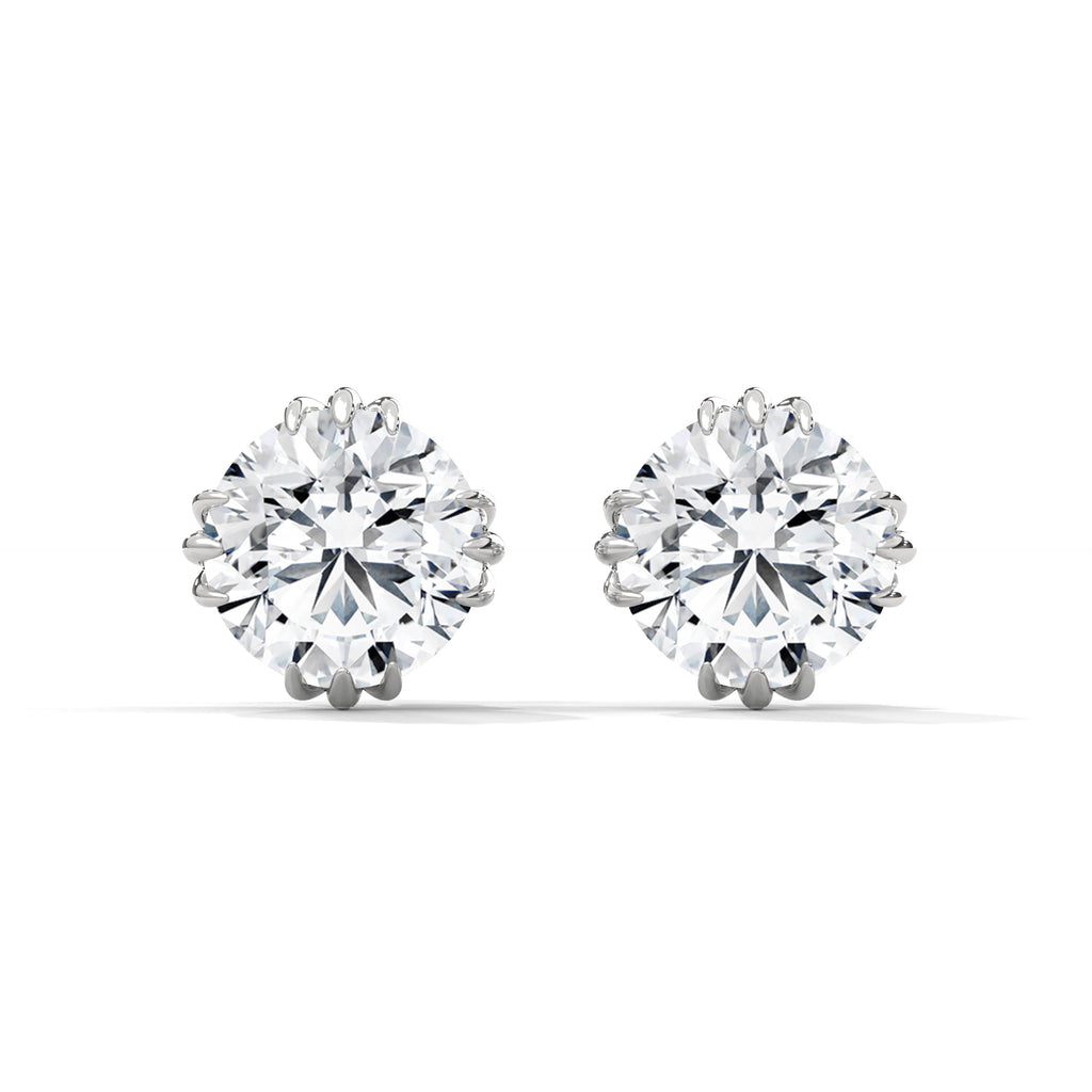 Delphine Claw-Prong Round Diamond Stud Earrings (2.6 ct. tw.)