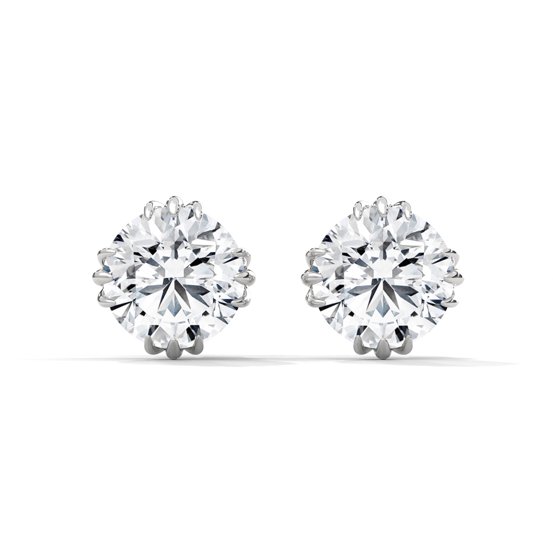 Delphine Claw-Prong Round Diamond Stud Earrings (2.6 ct. tw.)