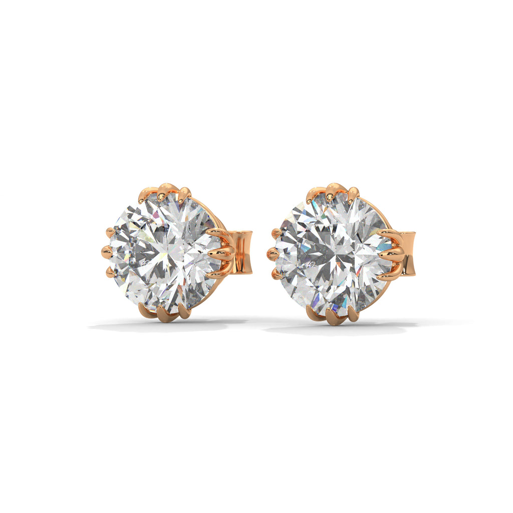 Delphine Claw-Prong Round Diamond Stud Earrings (2.6 ct. tw.)
