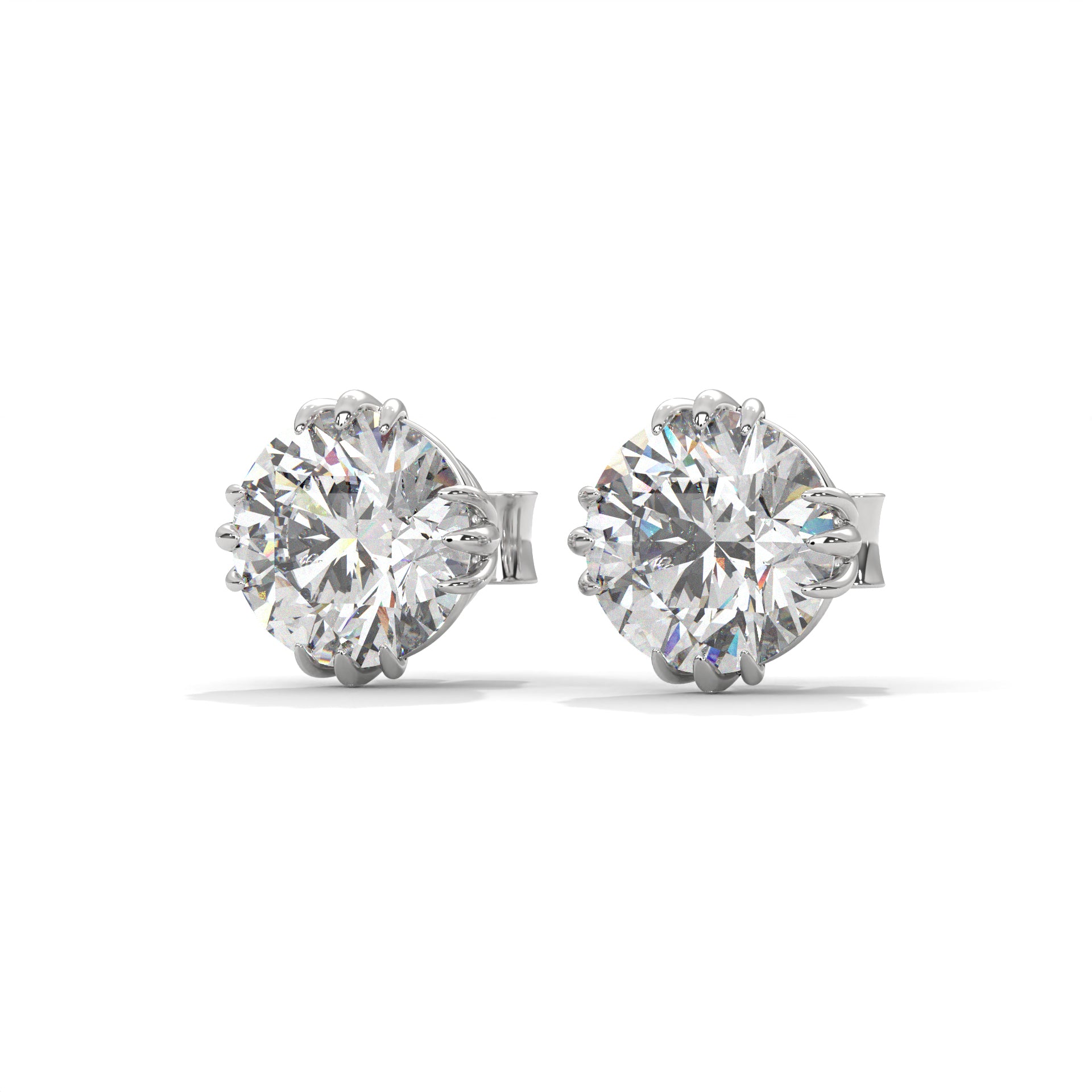 Delphine Claw-Prong Round Diamond Stud Earrings (2.6 ct. tw.)