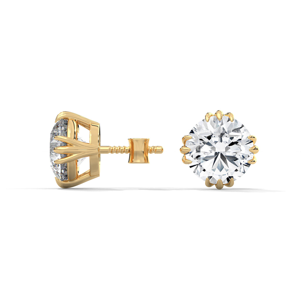 Delphine Claw-Prong Round Diamond Stud Earrings (2.6 ct. tw.)