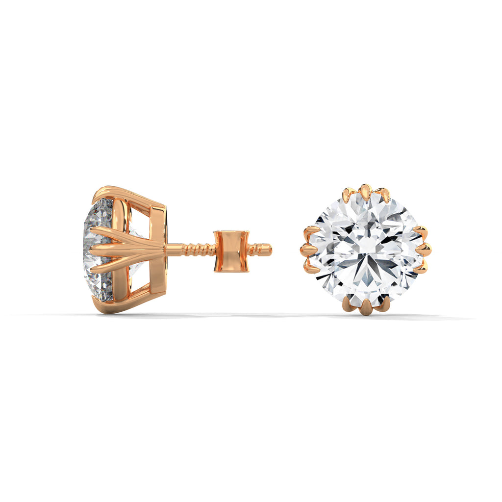 Delphine Claw-Prong Round Diamond Stud Earrings (2.6 ct. tw.)