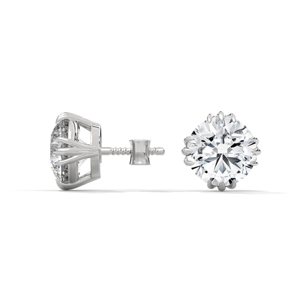 Delphine Claw-Prong Round Diamond Stud Earrings (2.6 ct. tw.)