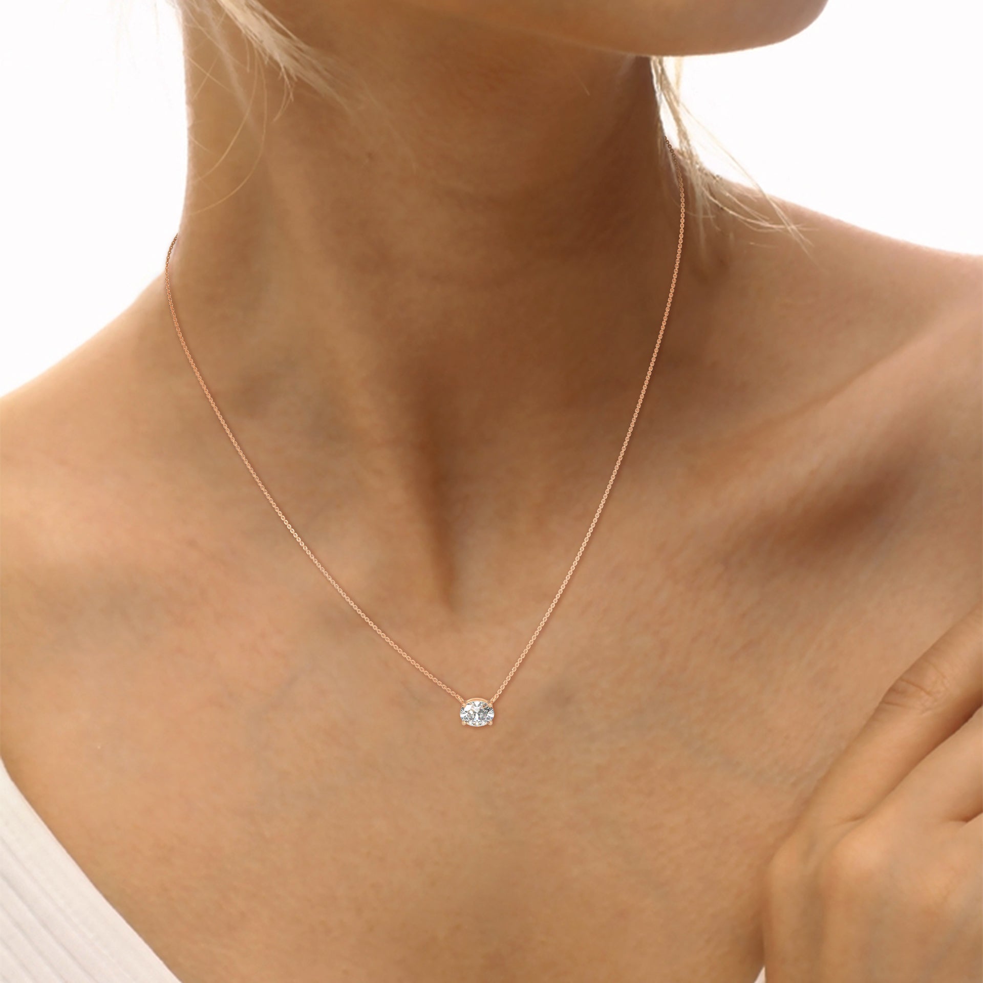 Adeline Oval Diamond Solitaire Pendant Necklace (2.00 ct.)