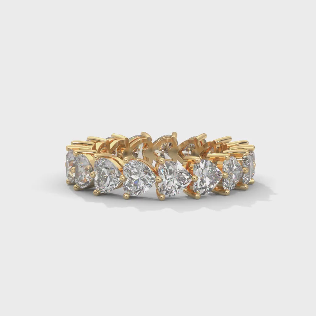 Félicité Heart-Cut Diamond Eternity Band — yellow gold