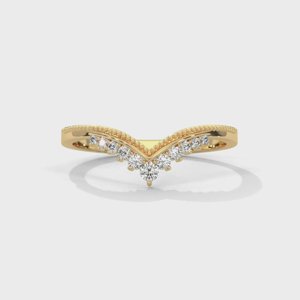 Aveline Chevron Diamond Band - yellow gold video