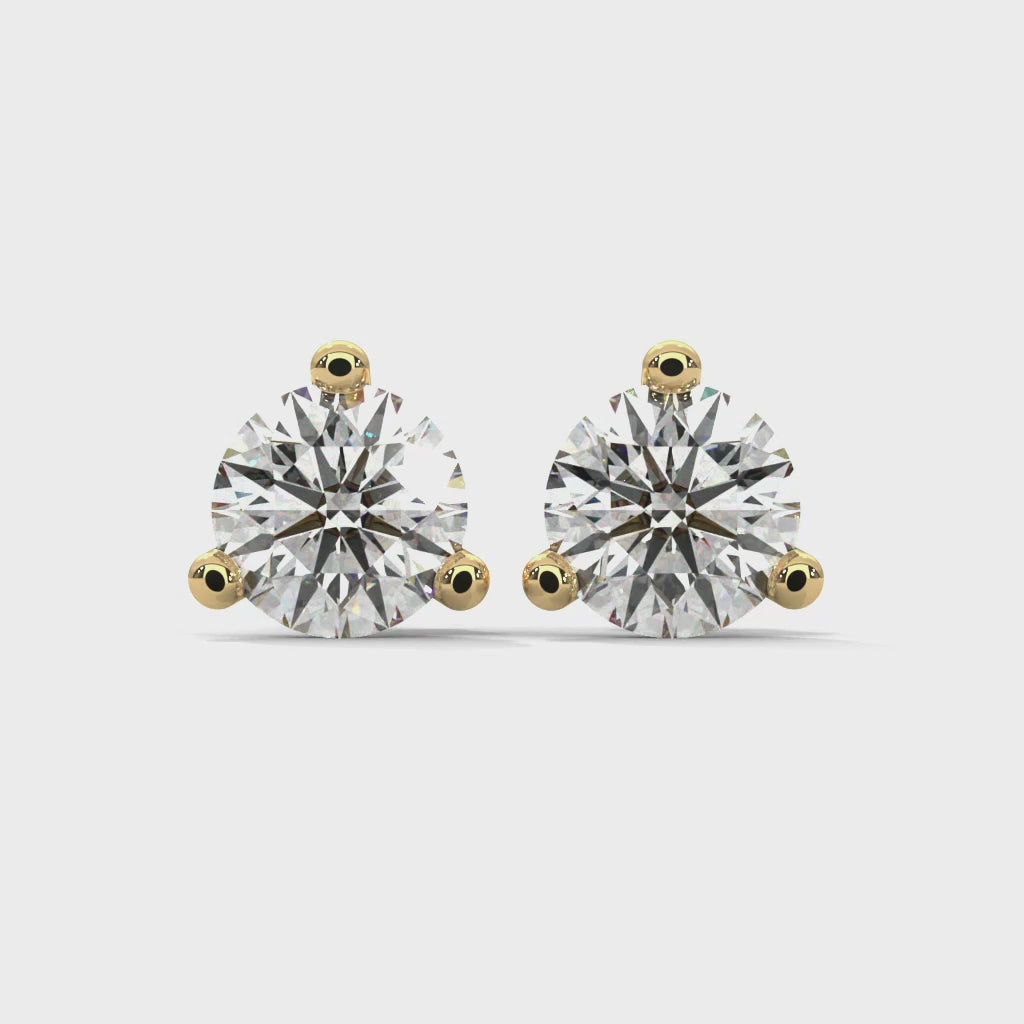 Three-Prong Round Diamond Stud Earrings (2.6 ct. tw.)
